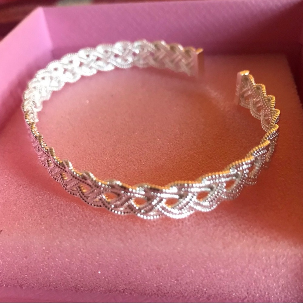 Sterling Silver Braided Cuff Bracelet - Picture 3 of 4